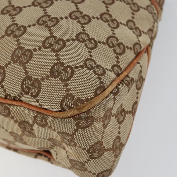 GUCCI GG Canvas Tote Bag Beige Silver 121023 Auth 154440