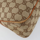 GUCCI GG Canvas Tote Bag Beige Silver 121023 Auth 154440-11