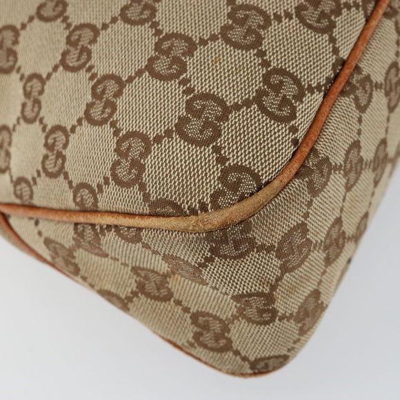 GUCCI GG Canvas Tote Bag Beige Silver 121023 Auth 154440