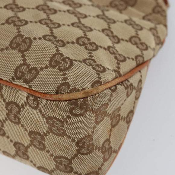 GUCCI GG Canvas Tote Bag Beige Silver 121023 Auth 154440