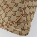GUCCI GG Canvas Tote Bag Beige Silver 121023 Auth 154440-13