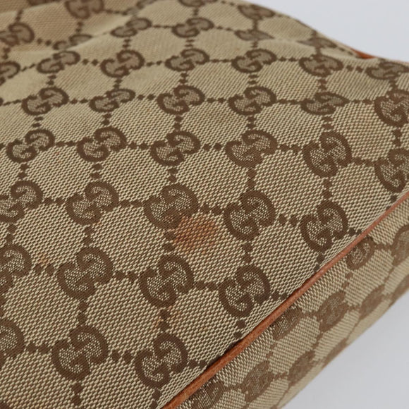 GUCCI GG Canvas Tote Bag Beige Silver 121023 Auth 154440