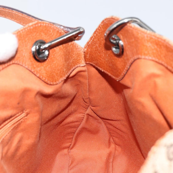 GUCCI GG Canvas Tote Bag Beige Silver 121023 Auth 154440