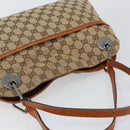 GUCCI GG Canvas Tote Bag Beige Silver 121023 Auth 154440-6