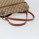 GUCCI GG Canvas Tote Bag Beige Silver 121023 Auth 154440-7