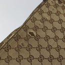 GUCCI GG Canvas Web Sherry Line Shoulder Bag Beige Silver 189751 Auth 154441-18
