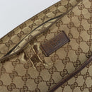 GUCCI GG Canvas Web Sherry Line Shoulder Bag Beige Silver 189751 Auth 154441-10