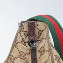 GUCCI GG Canvas Web Sherry Line Shoulder Bag Beige Silver 189751 Auth 154441-19