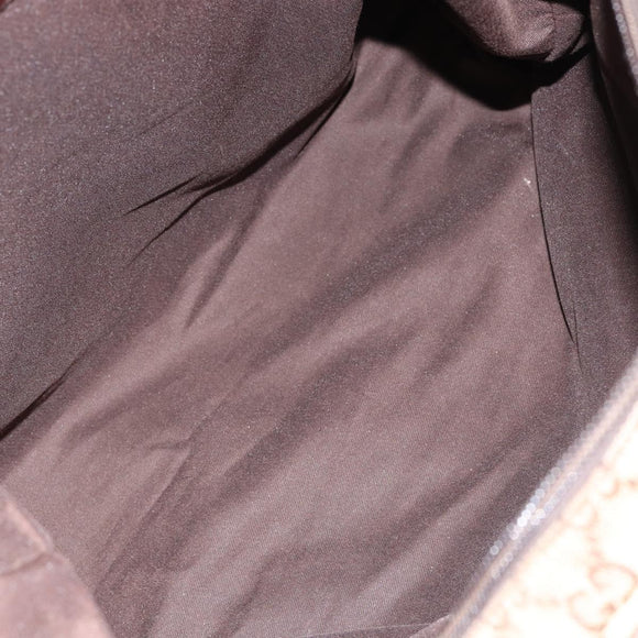 GUCCI GG Canvas Web Sherry Line Shoulder Bag Beige Silver 189751 Auth 154441