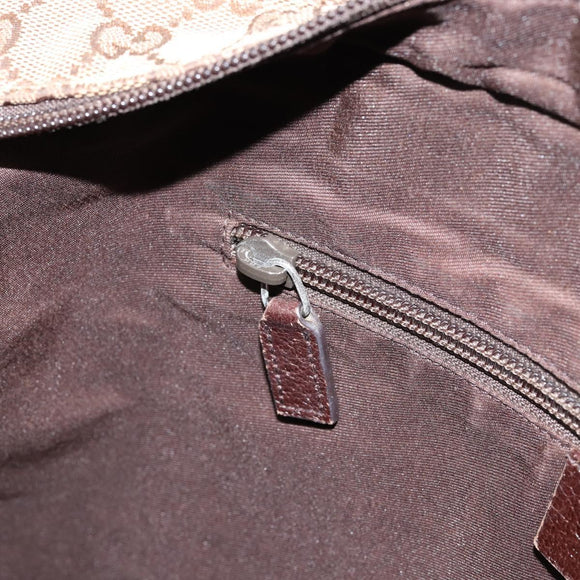 GUCCI GG Canvas Web Sherry Line Shoulder Bag Beige Silver 189751 Auth 154441