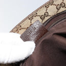 GUCCI GG Canvas Web Sherry Line Shoulder Bag Beige Silver 189751 Auth 154441-12