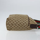 GUCCI GG Canvas Web Sherry Line Shoulder Bag Beige Silver 189751 Auth 154441-3