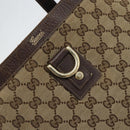 GUCCI GG Canvas Tote Bag Beige Gold 141472 Auth 154442-17