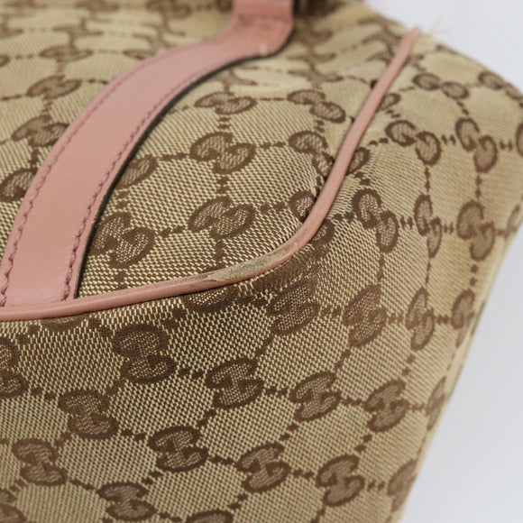 GUCCI GG Canvas Hand Bag Beige Gold 232963 Auth 154443