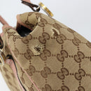 GUCCI GG Canvas Hand Bag Beige Gold 232963 Auth 154443-10