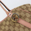 GUCCI GG Canvas Hand Bag Beige Gold 232963 Auth 154443-17