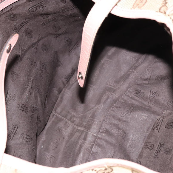 GUCCI GG Canvas Hand Bag Beige Gold 232963 Auth 154443