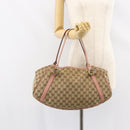 GUCCI GG Canvas Hand Bag Beige Gold 232963 Auth 154443-23