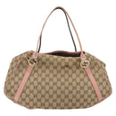 GUCCI GG Canvas Hand Bag Beige Gold 232963 Auth 154443-2