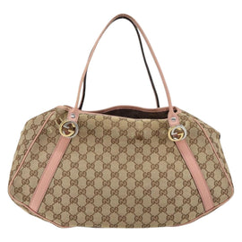 GUCCI GG Canvas Hand Bag Beige Gold 232963 Auth 154443 - 0
