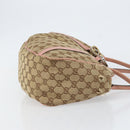 GUCCI GG Canvas Hand Bag Beige Gold 232963 Auth 154443-3