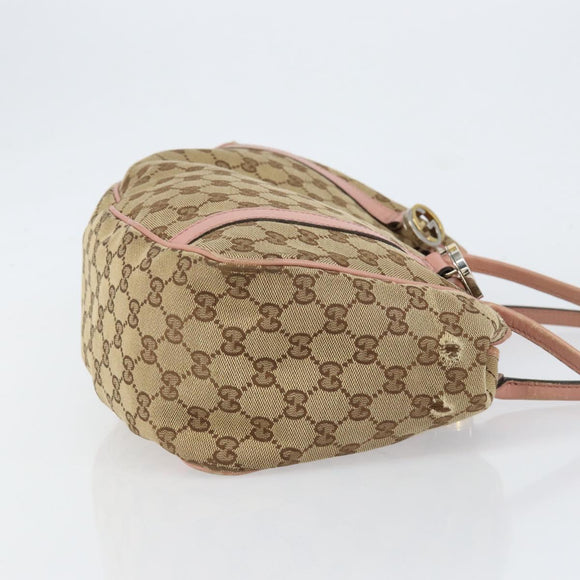 GUCCI GG Canvas Hand Bag Beige Gold 232963 Auth 154443