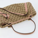 GUCCI GG Canvas Hand Bag Beige Gold 232963 Auth 154443-6