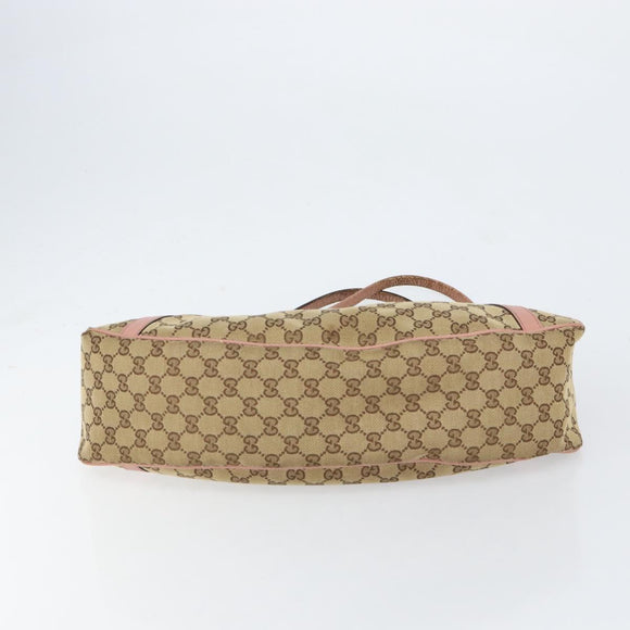 GUCCI GG Canvas Hand Bag Beige Gold 232963 Auth 154443