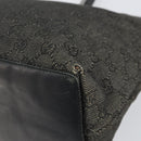 GUCCI GG Canvas Tote Bag Black Silver 36173 1705 Auth 154445-10