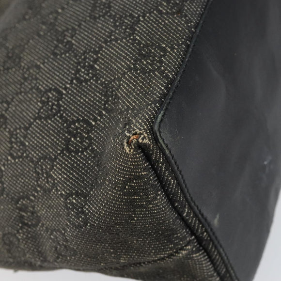 GUCCI GG Canvas Draagtas Zwart Zilver 36173 1705 Auth 154445