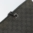 GUCCI GG Canvas Tote Bag Black Silver 36173 1705 Auth 154445-17