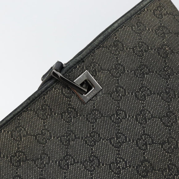 GUCCI GG Canvas Draagtas Zwart Zilver 36173 1705 Auth 154445
