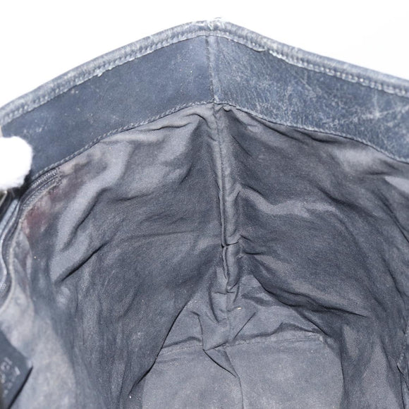 GUCCI GG Canvas Tote Bag Black Silver 36173 1705 Auth 154445