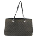 GUCCI GG Canvas Tote Bag Black Silver 36173 1705 Auth 154445-13