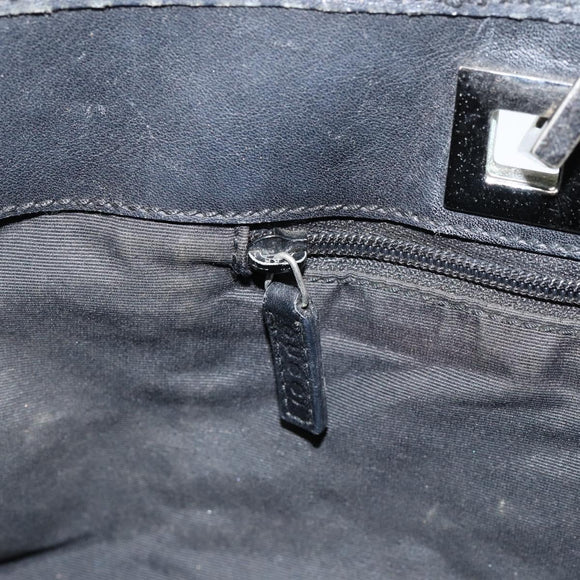 GUCCI GG Canvas Tote Bag Black Silver 36173 1705 Auth 154445