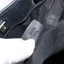 GUCCI GG Canvas Tote Bag Black Silver 36173 1705 Auth 154445-12