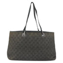 GUCCI GG Canvas Tote Bag Black Silver 36173 1705 Auth 154445-2
