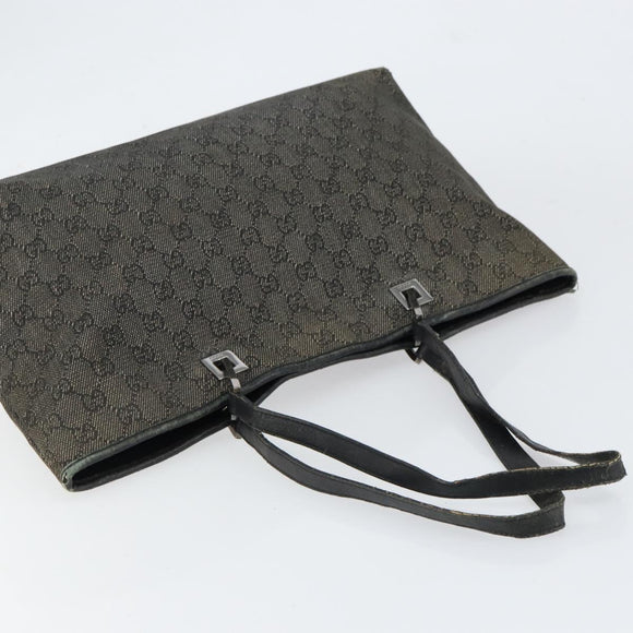 GUCCI GG Canvas Draagtas Zwart Zilver 36173 1705 Auth 154445