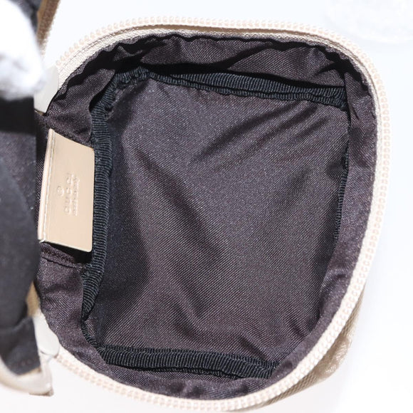 GUCCI GG Canvas Pouch Beige Silver 039 1054 Auth 154448