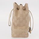 GUCCI GG Canvas Pouch Beige Silver 039 1054 Auth 154448-5