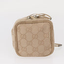 GUCCI GG Canvas Pouch Beige Silver 039 1054 Auth 154448-7
