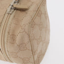 GUCCI GG Canvas Pouch Beige Silver 039 1054 Auth 154448-8