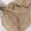 GUCCI GG Canvas Pouch Beige Silver 039 1054 Auth 154448-9