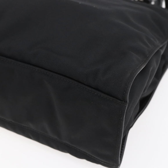 GUCCI GG Canvas Bamboo Hand Bag Nylon Black Silver 002 1016 Auth 154449