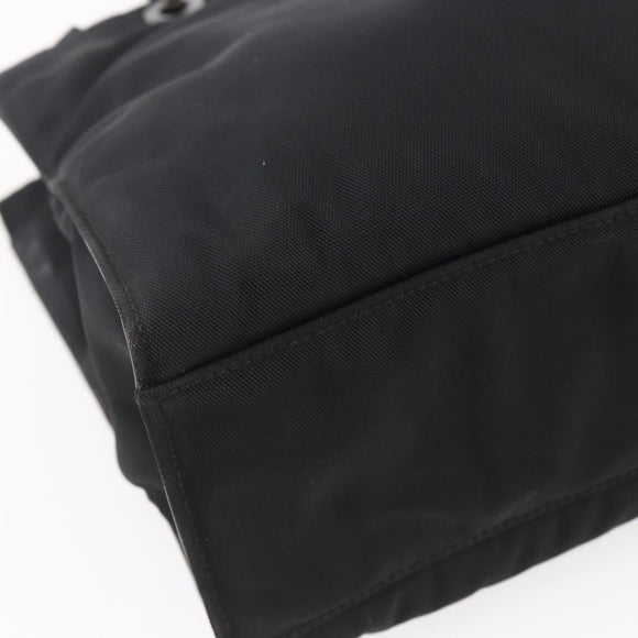 GUCCI GG Canvas Bamboo Hand Bag Nylon Black Silver 002 1016 Auth 154449