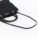 GUCCI GG Canvas Bamboo Hand Bag Nylon Black Silver 002 1016 Auth 154449-9