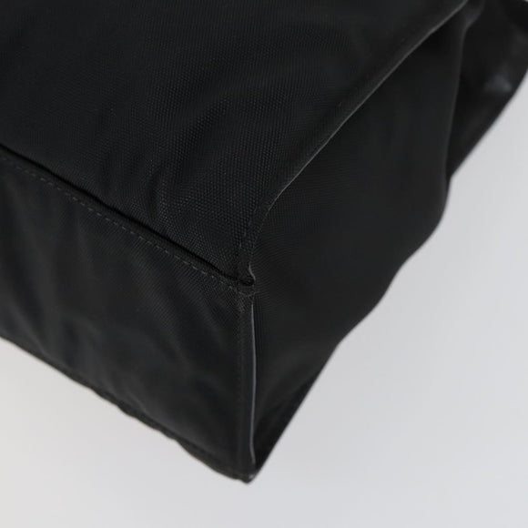 GUCCI GG Canvas Bamboo Hand Bag Nylon Black Silver 002 1016 Auth 154450