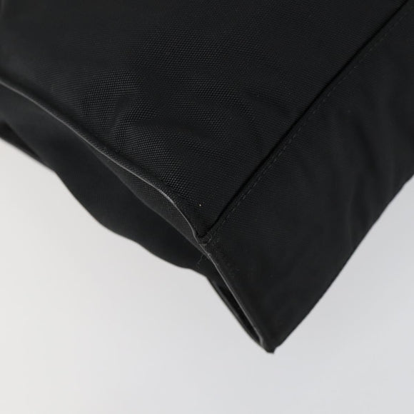 GUCCI GG Canvas Bamboo Hand Bag Nylon Black Silver 002 1016 Auth 154450