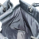 GUCCI GG Canvas Bamboo Hand Bag Nylon Black Silver 002 1016 Auth 154450-16