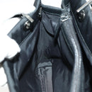 GUCCI GG Canvas Bamboo Hand Bag Nylon Black Silver 002 1016 Auth 154450-17